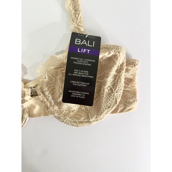Bali Lift Lace Underwire Bra DF6543 Nude 34B Full Coverage Support NWT - Picture 5 of 7
